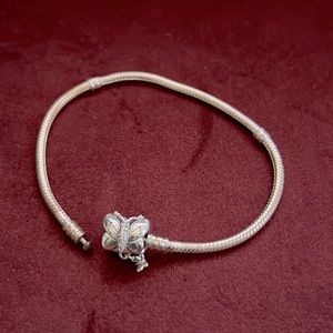 Pandora butterfly clasp silver bracelet